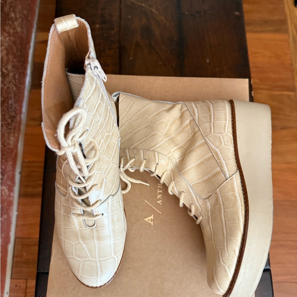 Lace Up Stompy Boots by Anthropologie
